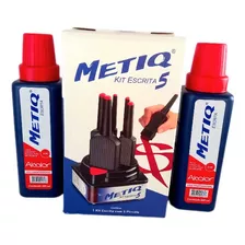 Kit De 5 Pinceis Metiq + 2 Tintas Vermelha Metiq.