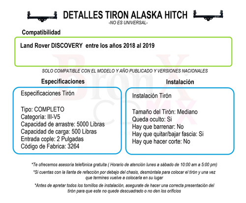 Tiron Jalon Remolque Land Rover Discovery 2018-2019 Alaska Foto 8