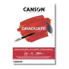 Canson Block Graduate Oleo Y Acrlico 290 Grs A5 X 20 Hojas Color Blanco