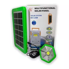 Kit Panel Solar C Luz + Foco Reflector Cob Led Power Bank