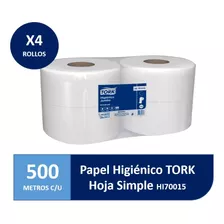 Papel Higiénico Jumbo Tork Industrial 4 Rollos De 500 Metros