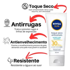 Protetor Solar Facial Nivea 30 Fps Antirrugas Toque Seco