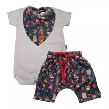 Roupa Natal Conjunto Menino Vanetex Saruel Body 1-3 Anos