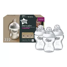 Mamadera Closer To Nature 260 Ml Pack X 3 Tommee Tippee Color Transparente