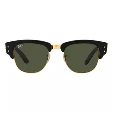 Óculos De Sol Feminino E Masculino Rb0316s Mega Clubmaster Preto Sobre Ouro Lentes Verde Ray-ban