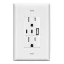 Lider Toma De Pared Usb De 5 A, Receptaculo Duplex Resistent