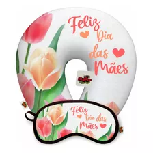 25 Kit Almofada Pescoço E Máscaras Lembrança Dia Das Mães