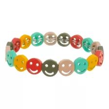 Pulseira Lara Smile Metal Tons De Verde Piuka Comprimento 6 Cm Diâmetro 6 Cm