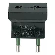 Adaptador Euroamericano 2p 10a 250v S10 Negro 01352 Vimar