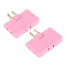 Expandedor Enchufe De Pared Plana De 3 Vías- 2 Piezas Rosa