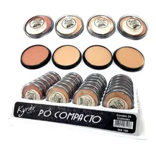 Box 12 Pó Compacto Facial Matte Atacado Esponja Kit Revenda