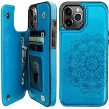 Funda Azul Con Tarjetero Para iPhone 12 Pro Max