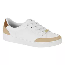 Tênis Branco Feminino Casual Flatform Cadarço Básico Vizzano