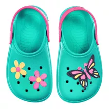 Babuche Infantil Chinelo Sandalia Menina Borboleta Flor Moda