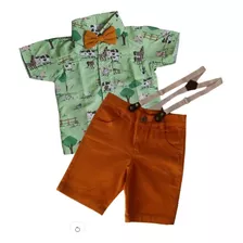 Conjunto Fazendinha Camisa Social Temático Menino Festa 