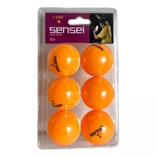 Set 6 Pelotas Ping Pong 1 Estrellas Sensei® - Tenis De Mesa