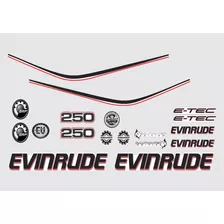 Faixa Adesivo Evinrude 250 Etec - Capô Branco