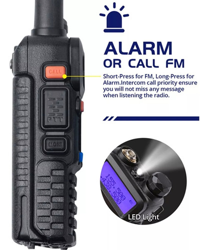 Comunicador De Radio Ht Airsoft De Doble Banda Uv-5r Fm Fone Foto 7