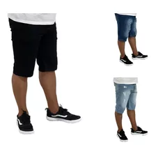 Kit 3 Bermudas Jeans Desfiada Rasgada Moda Destroyer 2019