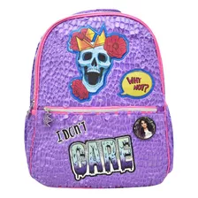 Mochila Platica Polinesia Why Not I Dont Care Estampado Violeta Primaria 0210 Atm