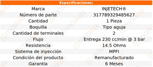 1) Inyector Combustible Grand Voyager V6 3.8l 94/99 Injetech Foto 2