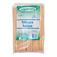 Palito De Madeira Para Manicure Higipratic - Pacote 100un