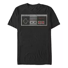 Nintendo Camiseta Retro Nes Controller Para Hombre, Negro, P