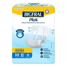 Fralda Bigfral Plus Reg M 8un Duradoura Macia Confortável Nf