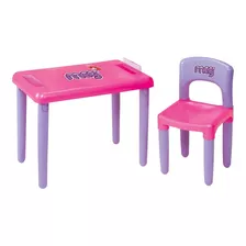 Mesa Mesinha Estojo C/ Cadeira Infantil Rosa Magic Toys