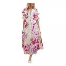 Vestido Estampado Elegante Mujer X