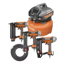 Compresor Ridgid 6g Eléctrico Con 3 Clavadoras Y Manguera 