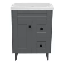 Mueble Vanitorio Deluxe Super Muebles Gris N60skf 60x47x80cm