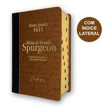 Bíblia De Estudo Spurgeon Marrom/preto | Bkj 1611 Índice | Letra Grande