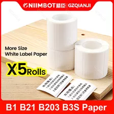 5 Rollos De Etiquetas De Papel Para Niimbot B1 B21 B203 B3s