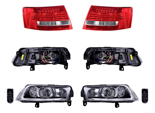 Set Calaveras C/leds + Faros Depo Audi A6 2005-2008 Foto 2