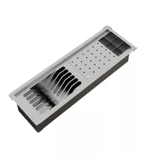 Canal Equipado Inox Calha Úmida 60cm Completa Com 3 Módulos