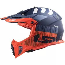 Casco Cross 437 Xcode Matt Fluo Orange Blue Ls2 999 Motos