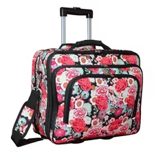 Rolling 17inch Laptop Briefcase Computer Case, Flowers,...