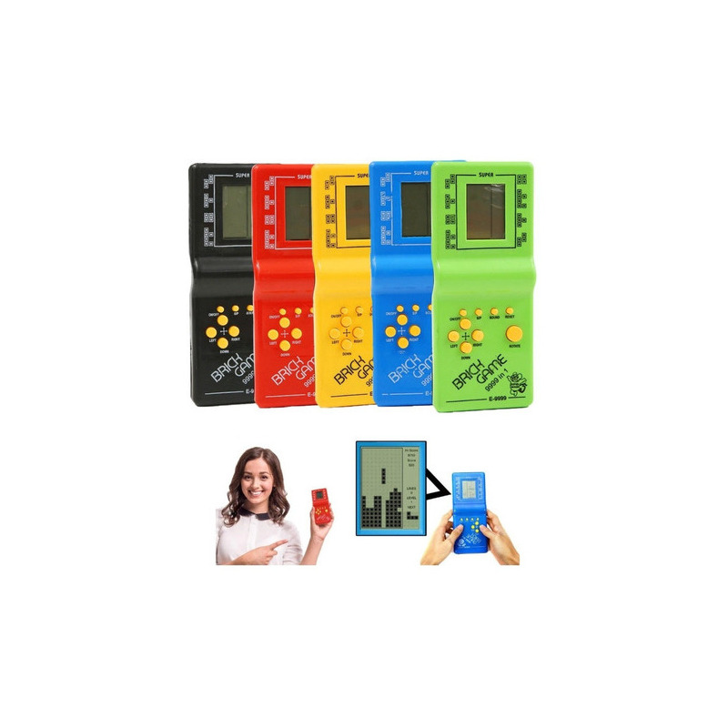 Mini Game Portatil Chaveiro Empilhar Encaixar Blocos Tetris Cor Sortido