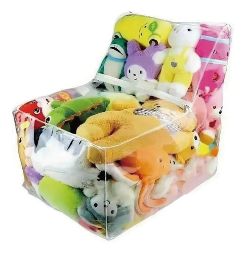 Sofá Para Guardar Brinquedos Em L Para Pelúcias Sem Ar Cor Transparente