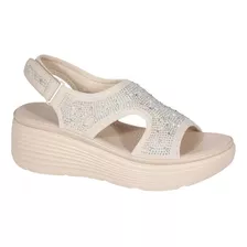 Sandalias Altas Con Pedreria/velcro Ajustable Ultra Ligeros