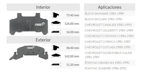 Balata Delantera De Disco Chevrolet Corsica 81-87 Foto 5