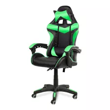 Silla De Escritorio Urban Design Da2606-2 Sg Gamer Ergonómica Negra Y Verde Con Tapizado De Cuero Sintético