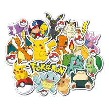  Stickers Calcos Pokemon Pikachu X26 Resiste Al Agua, Termo 