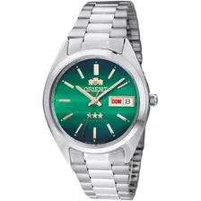 Relógio De Pulso Orient Automatic 469wa3f Com Corpo Prateado, Analógico, Para Masculino, Fundo Verde, Com Correia De Aço Inoxidável Cor Prateado, Agulhas Cor Dourado E Branco, Subdials De Cor Dourad