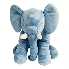 Almofada Elefante Pelúcia 60cm Macia Bebê Antialérgico Azul