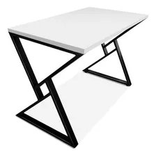 Mesa Escrivaninha Tampo De 1,00 M X 0,60 M Quioto Cor Preto/branco