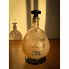 Antiga Garrafa Perfumeiro Art Deco Em Cristal Francês Satiné