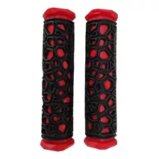 Manopla Punho De Bicicleta Mtb Borracha Vazada Exotic Cores Cor Vermelho