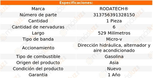 (1) Banda Accesorios Micro-v Tracer 4 Cil 1.9l 94/99 Foto 2